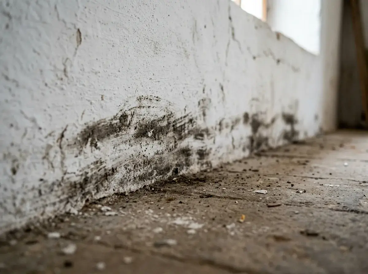 Greasy rub marks along regularly used routes