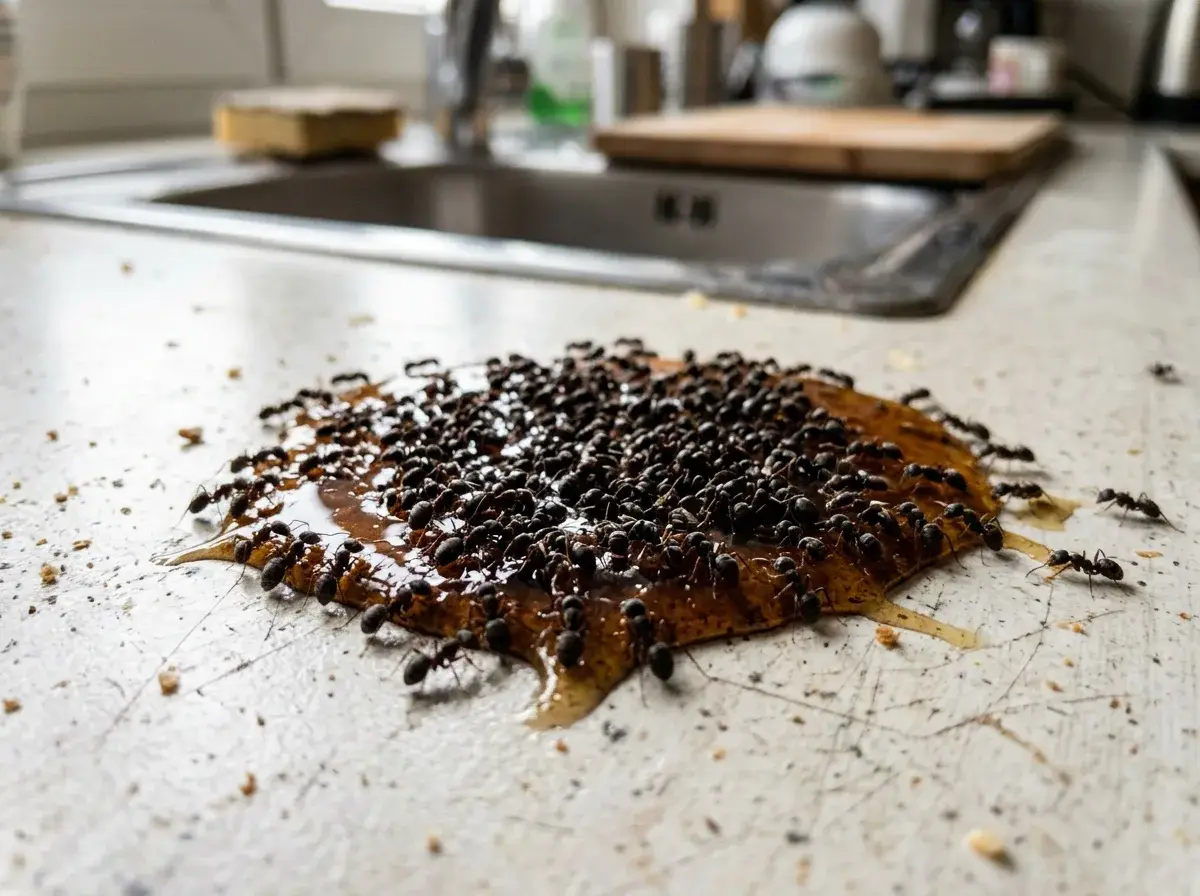 A mass presence around sweet or greasy food